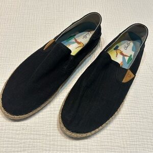 Olukai Women’s Black Convertible Espadrille Slide Flat Loafers Sz 10